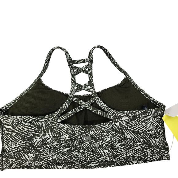 NWT All In Motion Low Support Sports Bra L Olive Green Ladder Back Yoga Gym - Picture 3 of 9